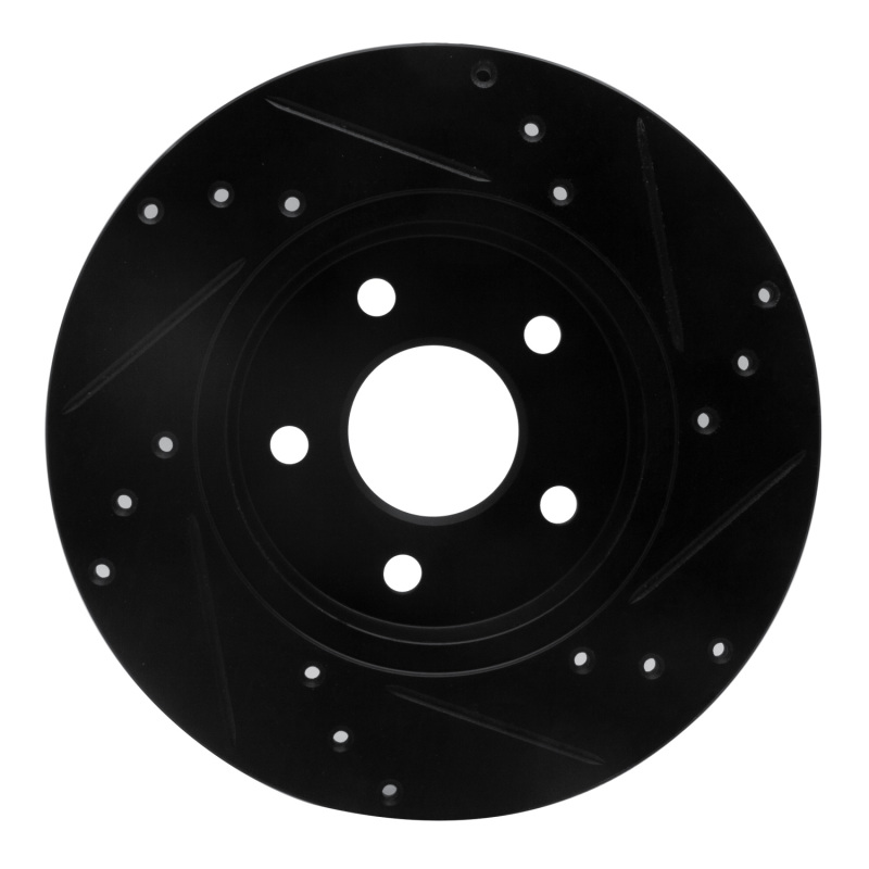 Ford Mondeo Brake Rotor (1) - Rear Left - R1 Concepts - Drilled & Slotted - Black - `01-`08